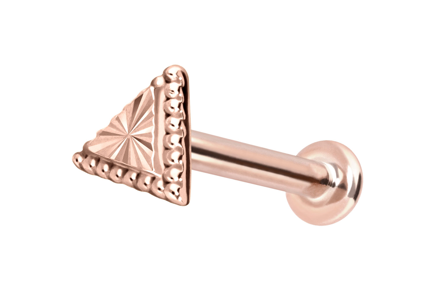 14 Karat Gold Labret Piercing mit Innengewinde DREIECK